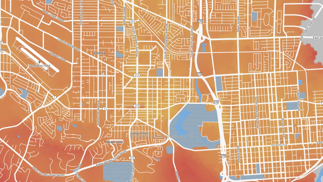 Transit Grade map of Harbor City, CA