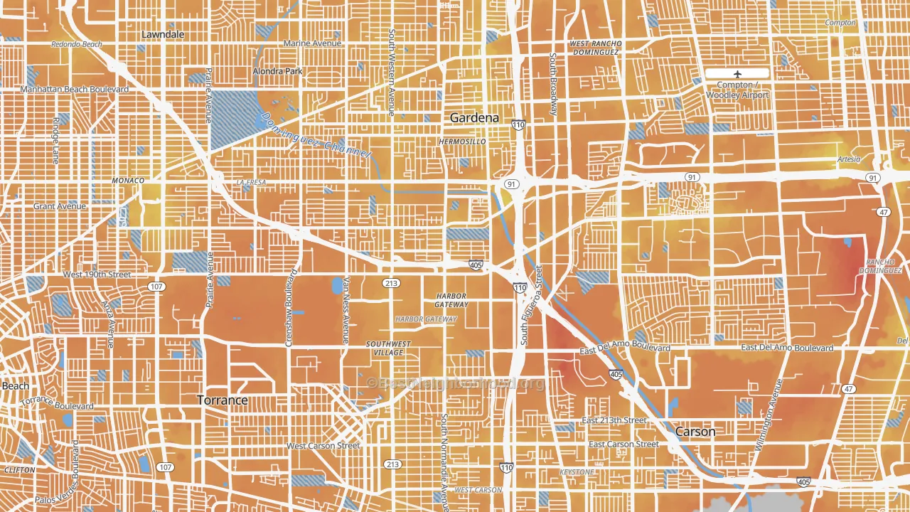 Transit Grade map of Harbor Gateway, Torrance, CA