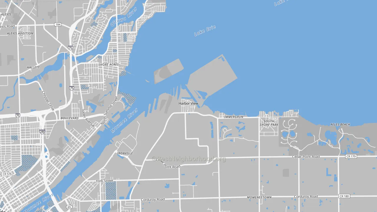 Transit Grade map of Harbor View, OH