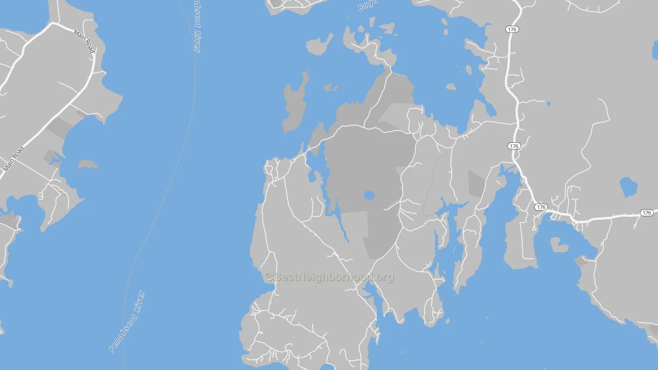 Transit Grade map of Harborside, ME