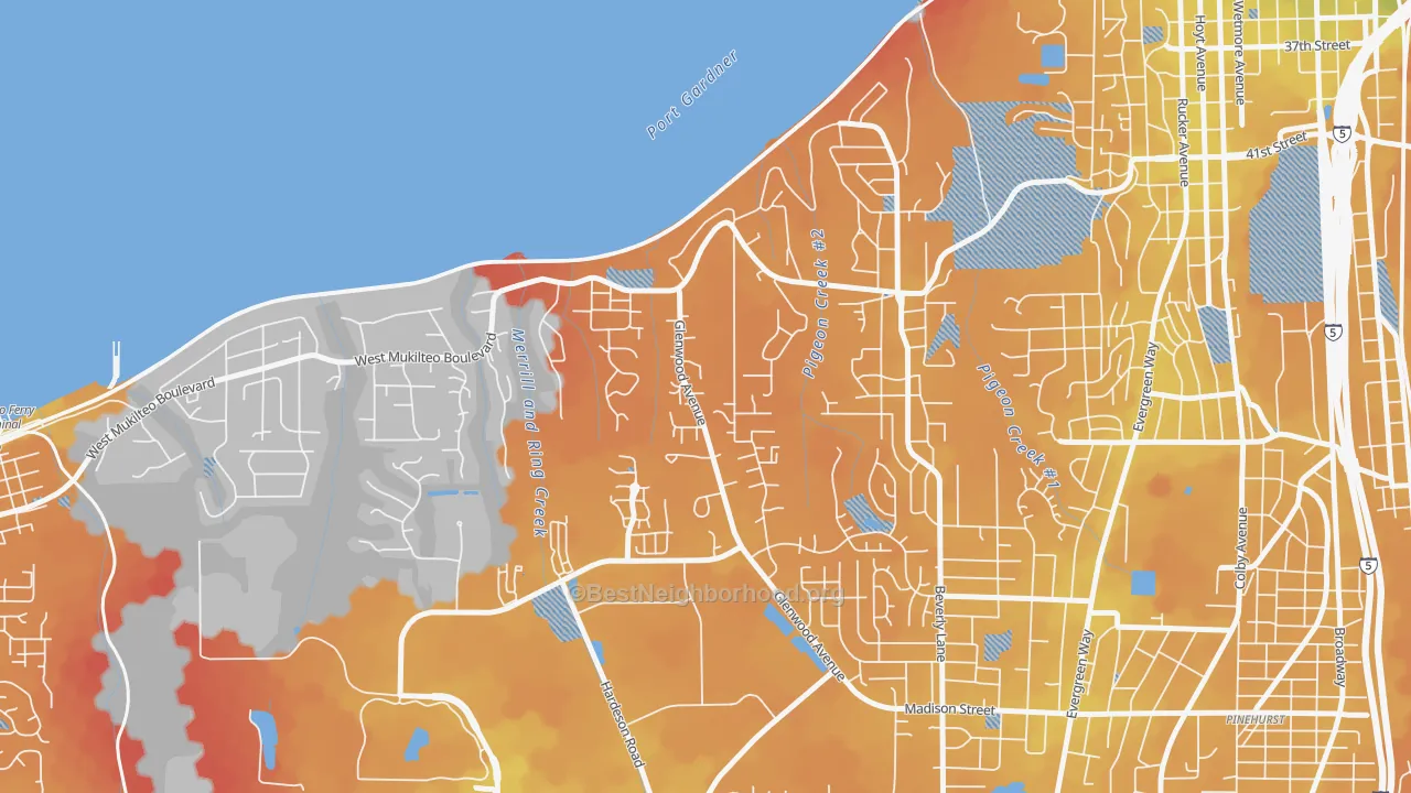 Transit Grade map of Harborview-Seahurst-Glenhaven, Everett, WA