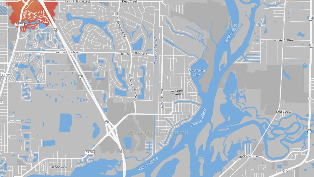 Transit Grade map of Harbour Heights, FL