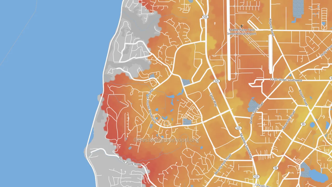 Transit Grade map of Harbour Pointe, Mukilteo, WA