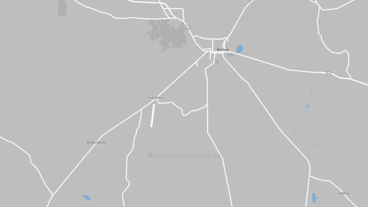 Transit Grade map of Hardeman County, TN