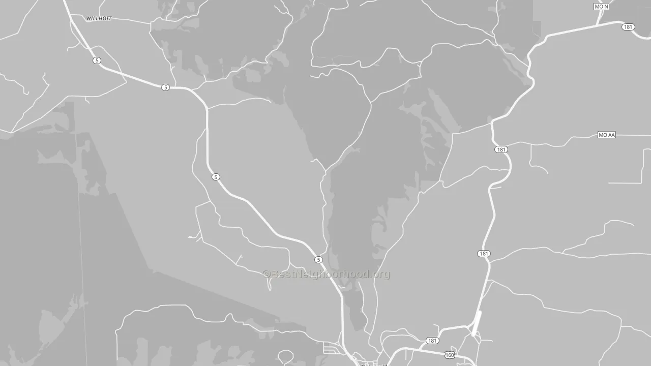 Transit Grade map of Hardenville, MO