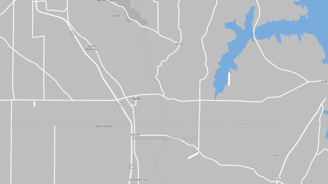 Transit Grade map of Hardin, KY