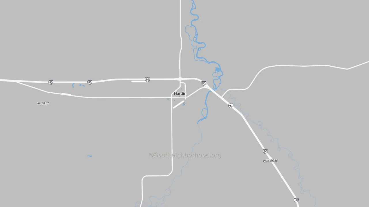 Transit Grade map of Hardin, MT