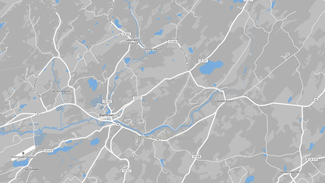 Transit Grade map of Hardwick, NJ