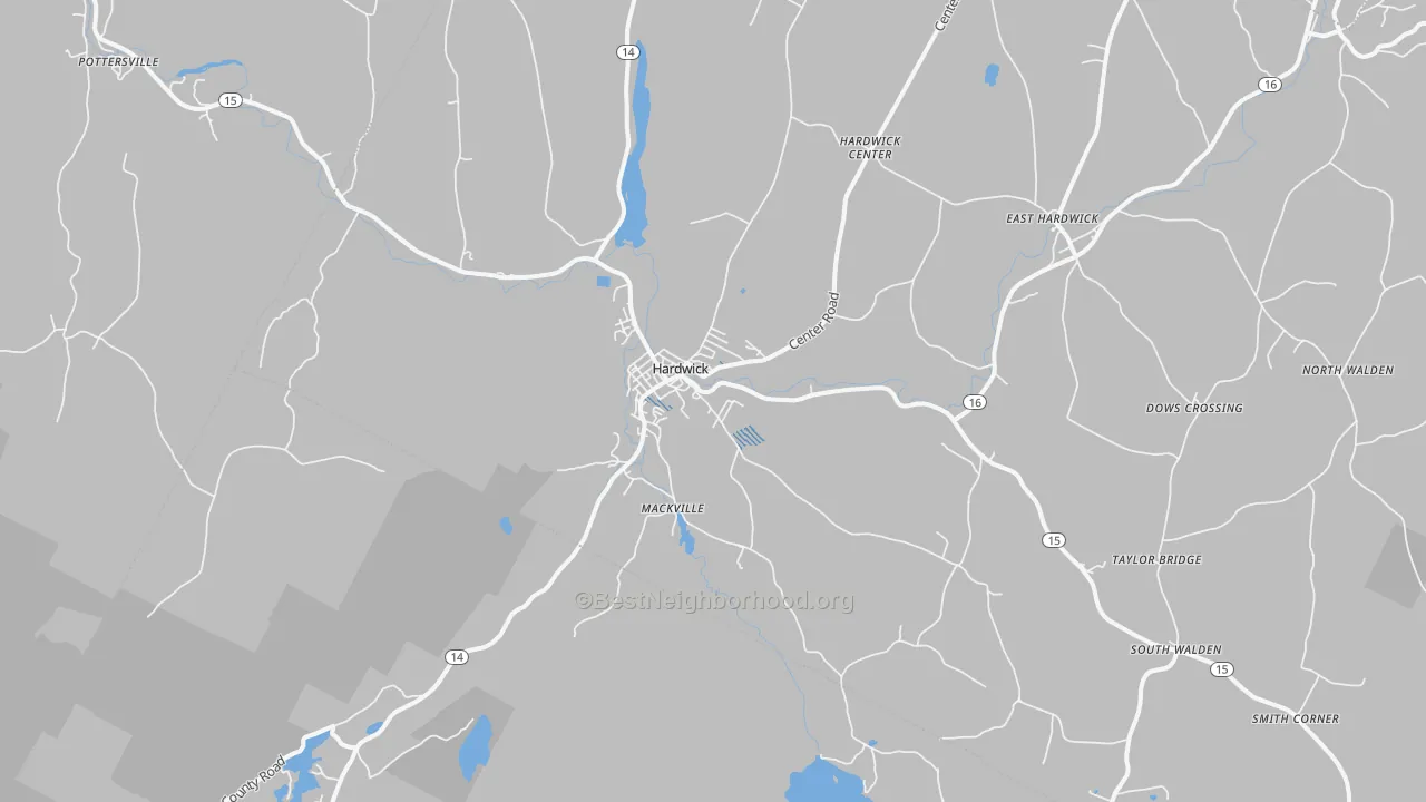 Transit Grade map of Hardwick, VT