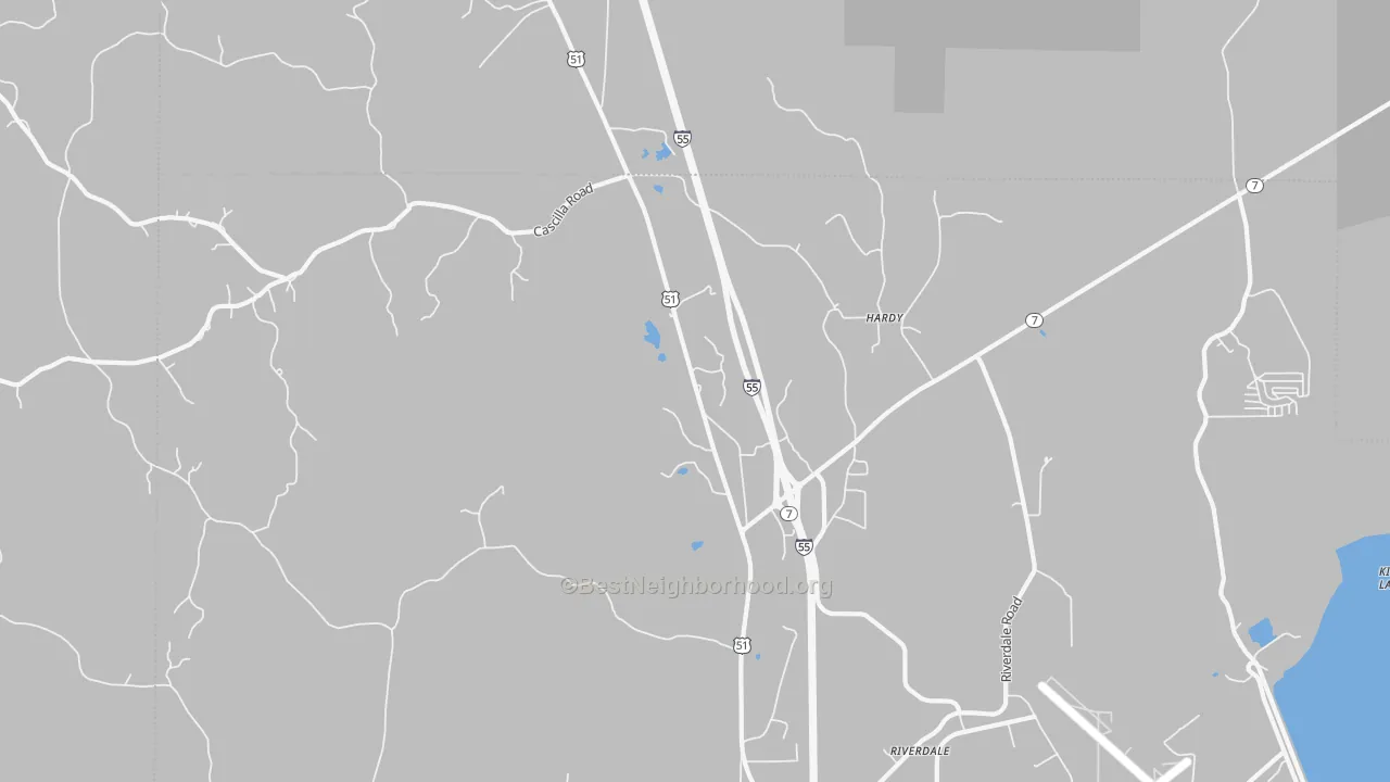 Transit Grade map of Hardy, MS