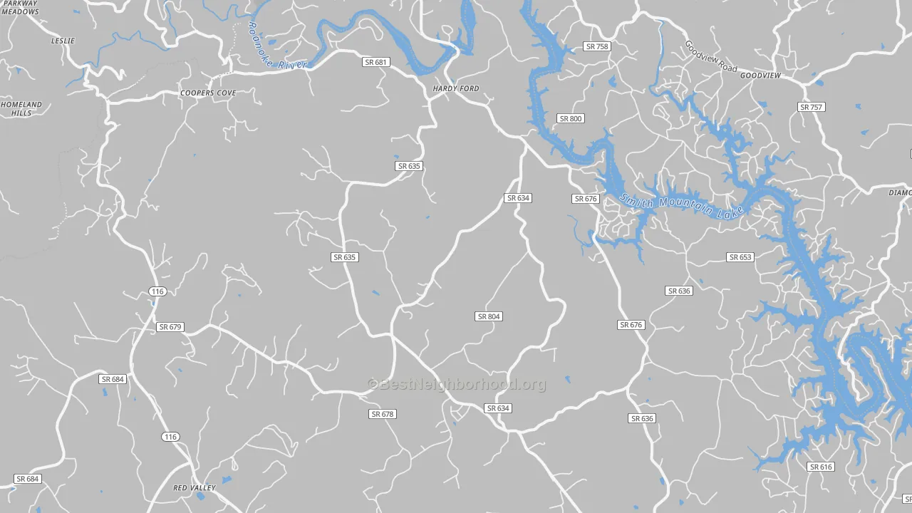 Transit Grade map of Hardy, VA