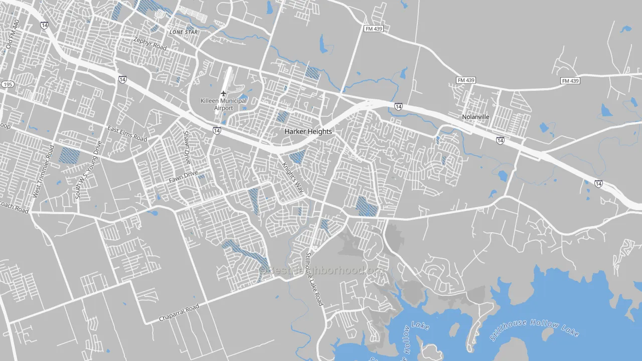 Transit Grade map of Harker Heights, TX