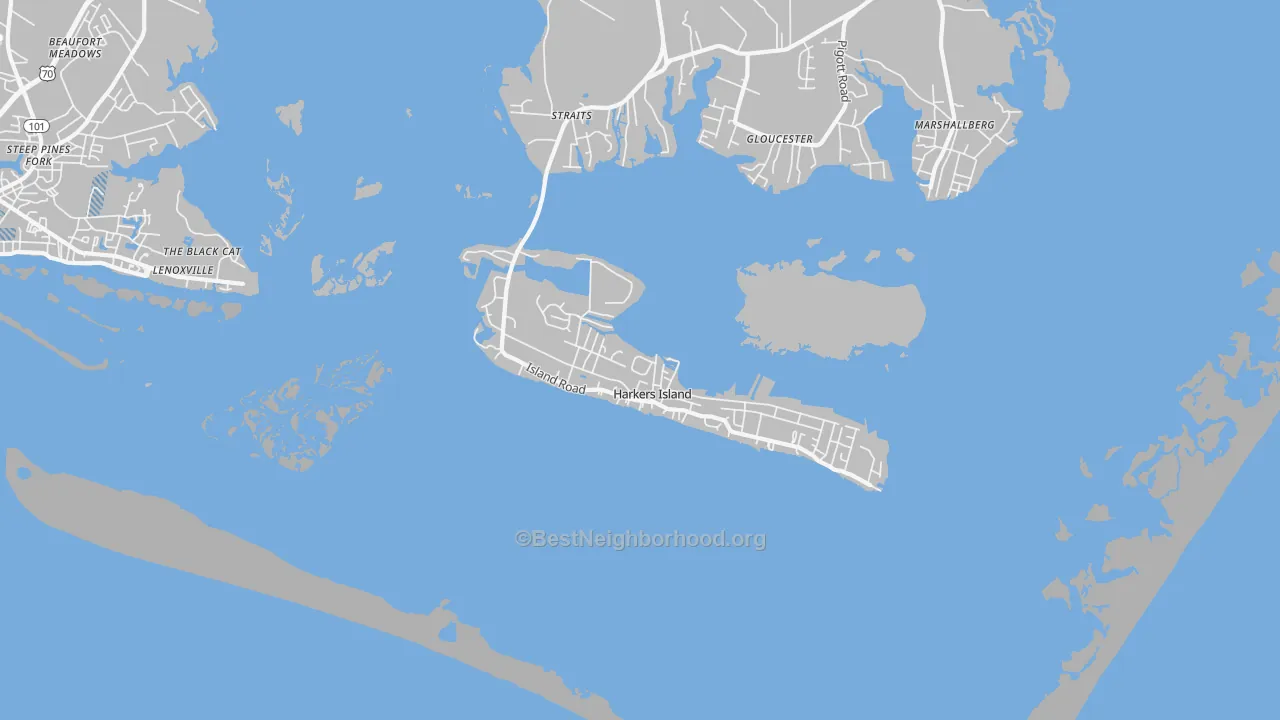 Transit Grade map of Harkers Island, NC