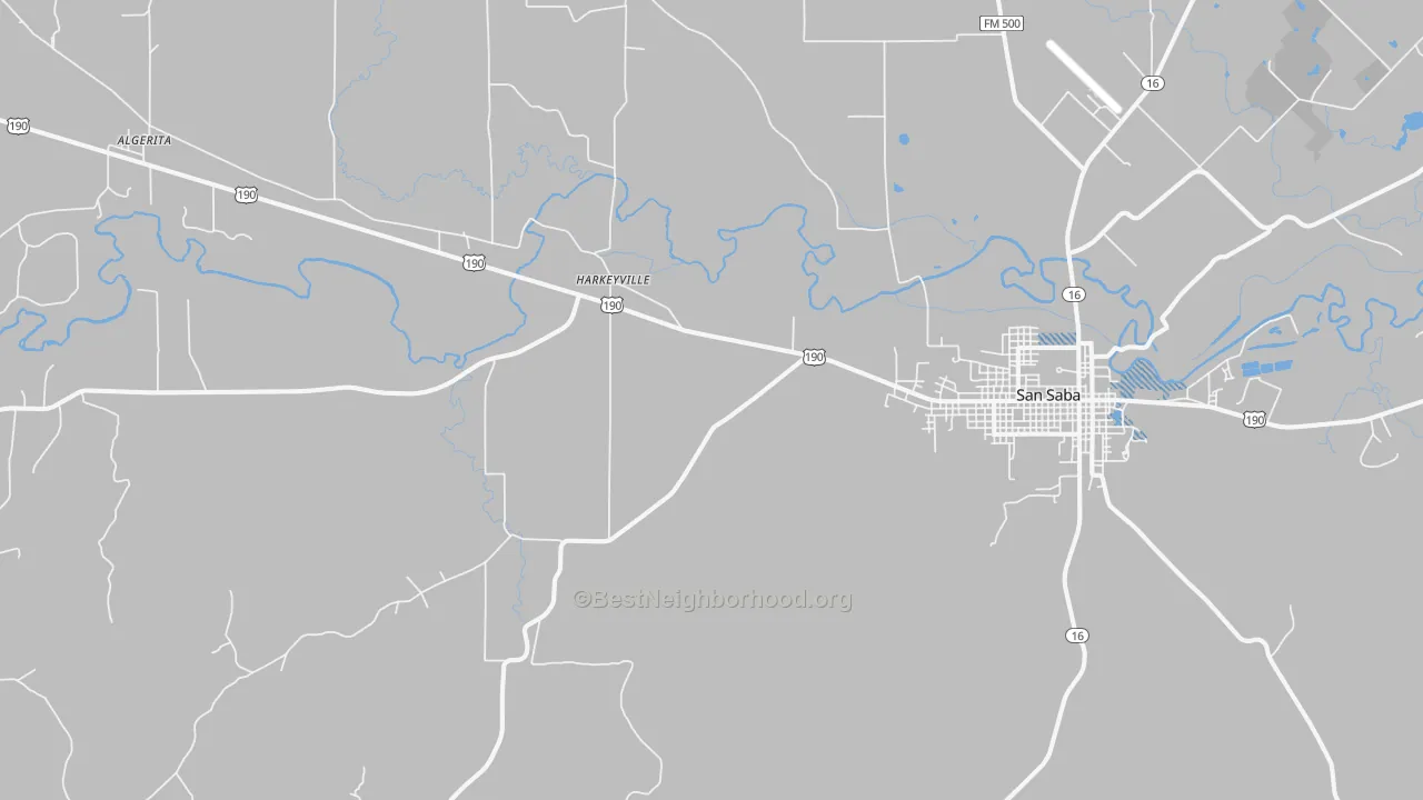 Transit Grade map of Harkeyville, TX