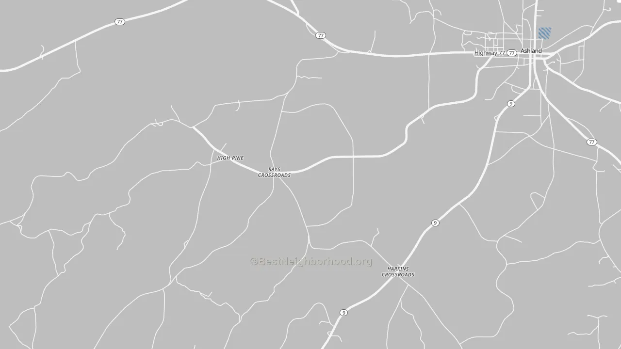 Transit Grade map of Harkins Crossroads, AL