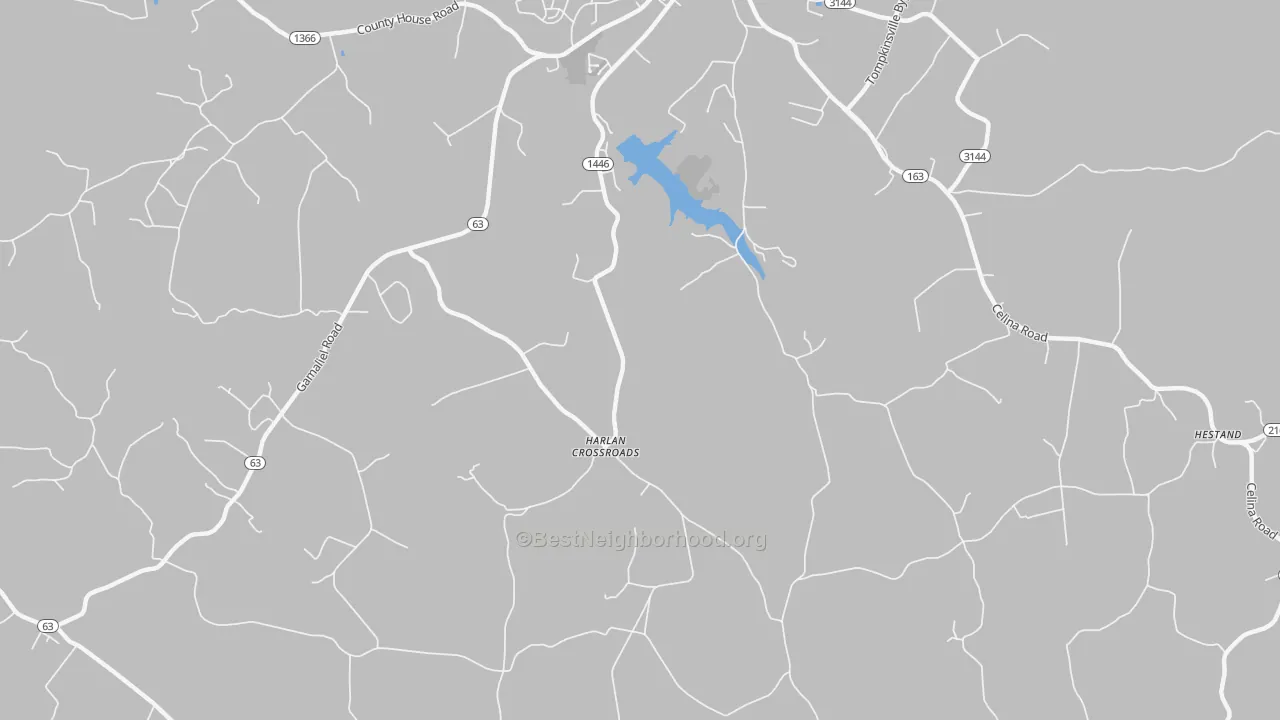 Transit Grade map of Harlan Crossroads, KY