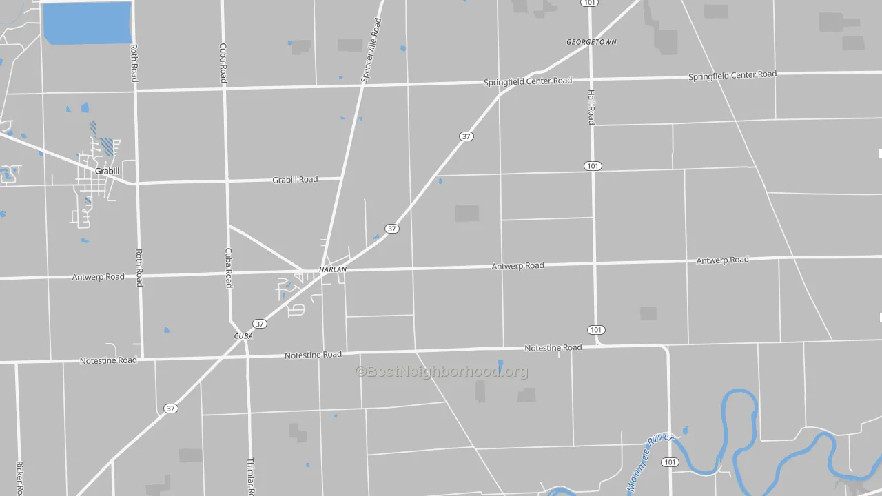 Transit Grade map of Harlan, IN