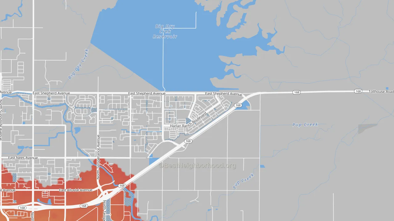 Transit Grade map of Harlan Ranch, Clovis, CA