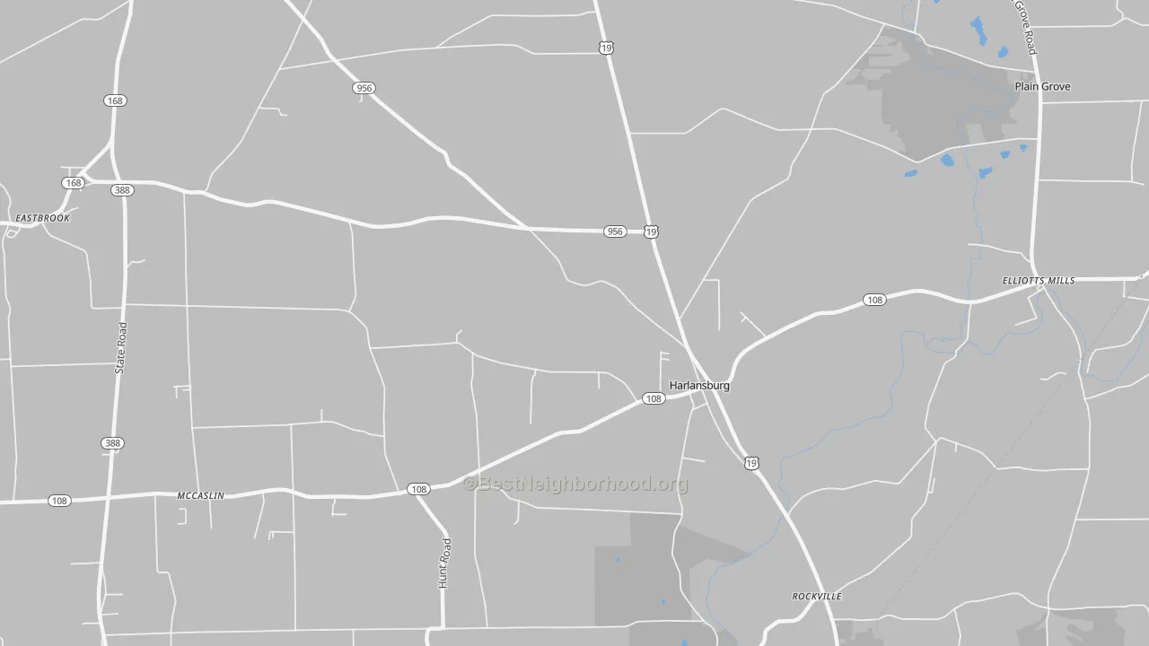 Transit Grade map of Harlansburg, PA
