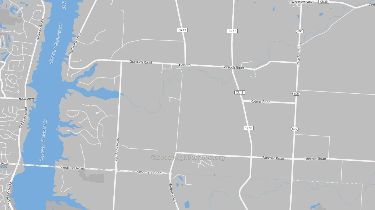 Transit Grade map of Harlem, OH