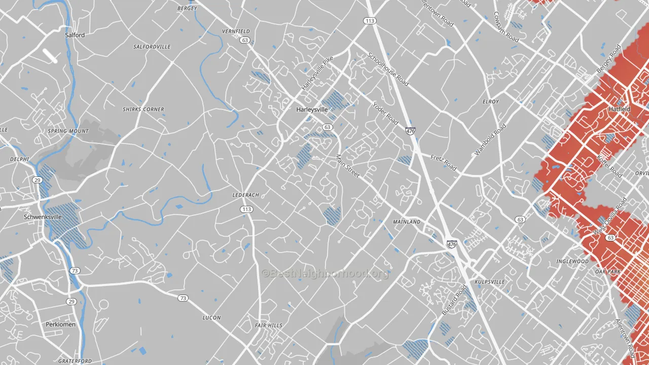Transit Grade map of Harleysville, PA