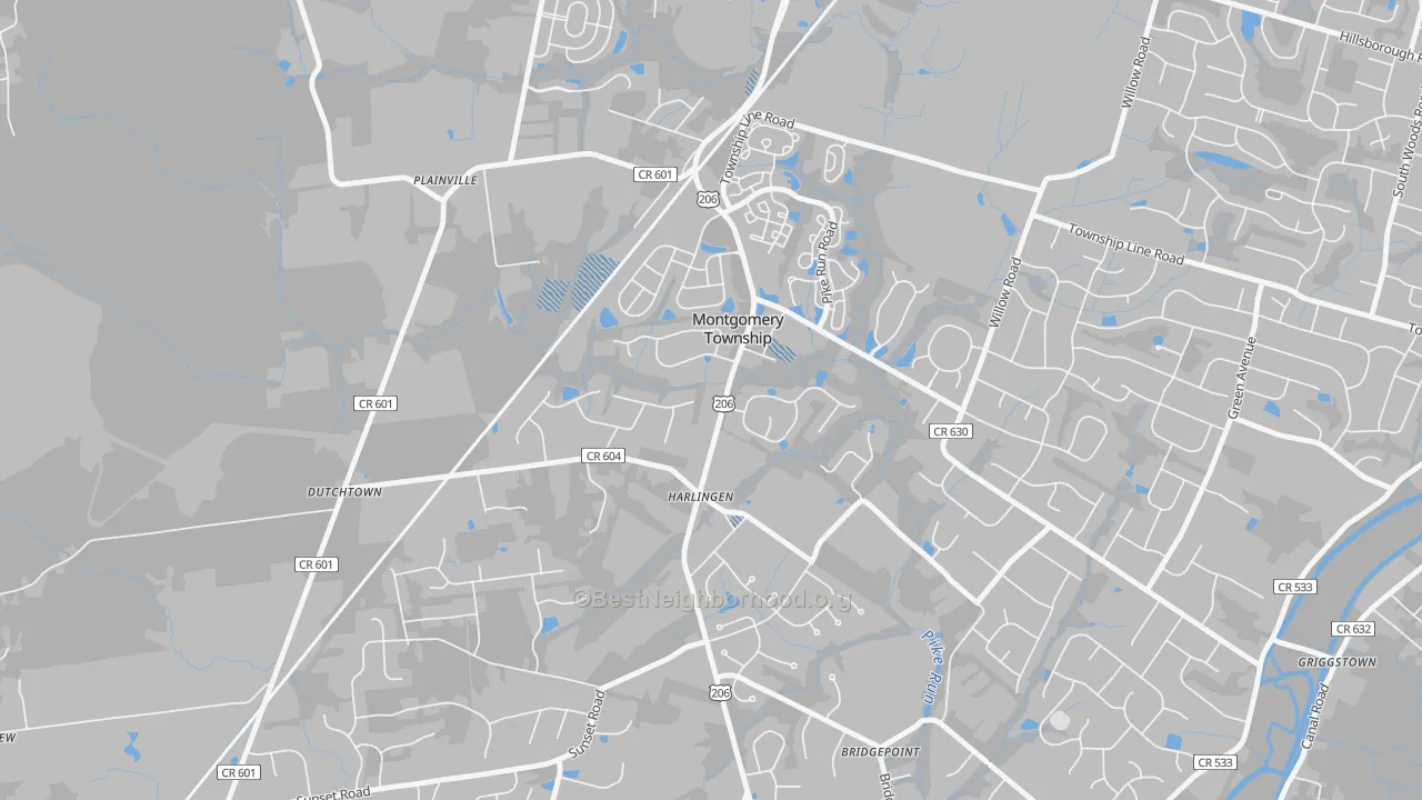 Transit Grade map of Harlingen, NJ