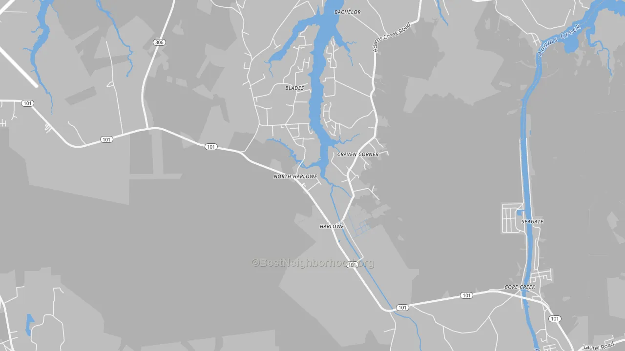 Transit Grade map of Harlowe, NC