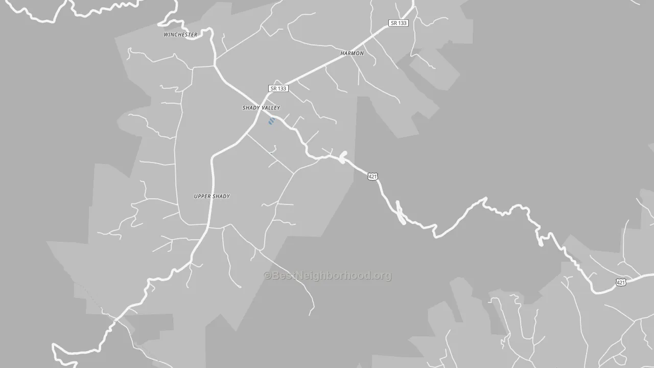 Transit Grade map of Harmon, TN