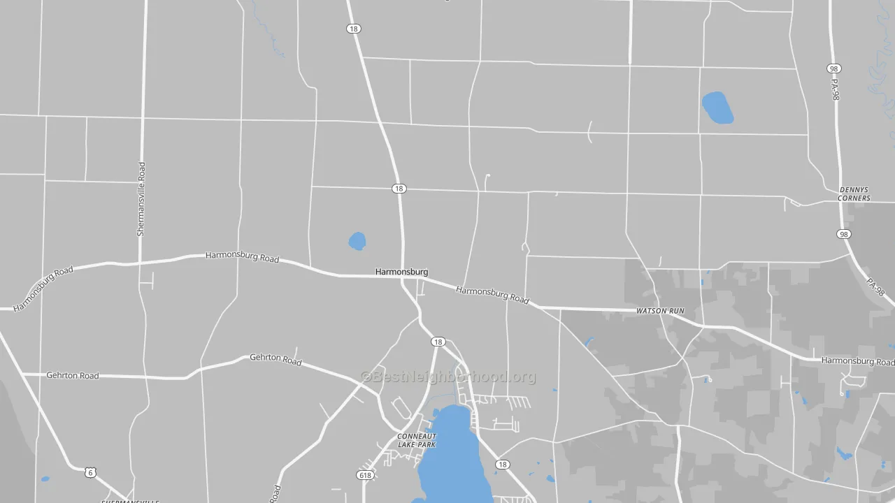 Transit Grade map of Harmonsburg, PA