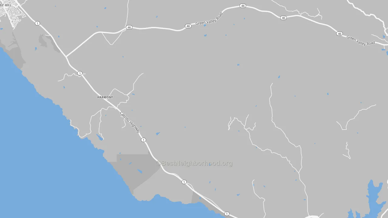 Transit Grade map of Harmony, CA
