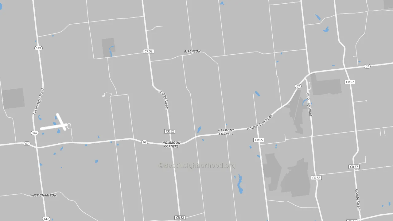 Transit Grade map of Harmony Corners, NY