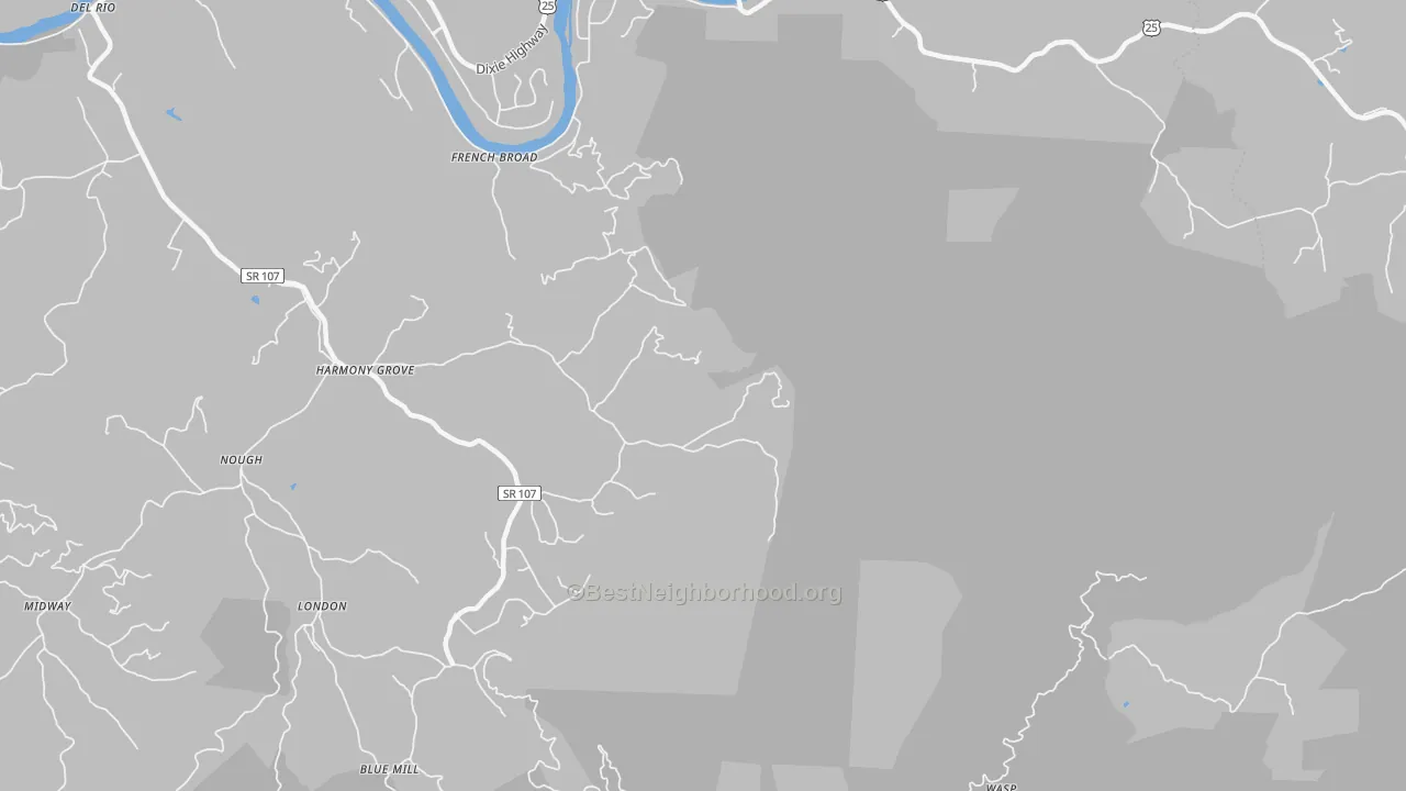 Transit Grade map of Harmony Grove, TN