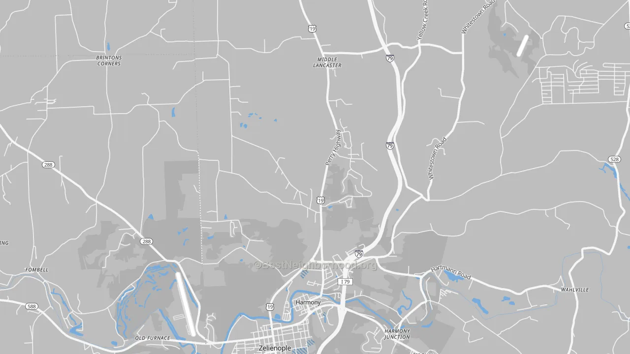 Transit Grade map of Harmony, PA