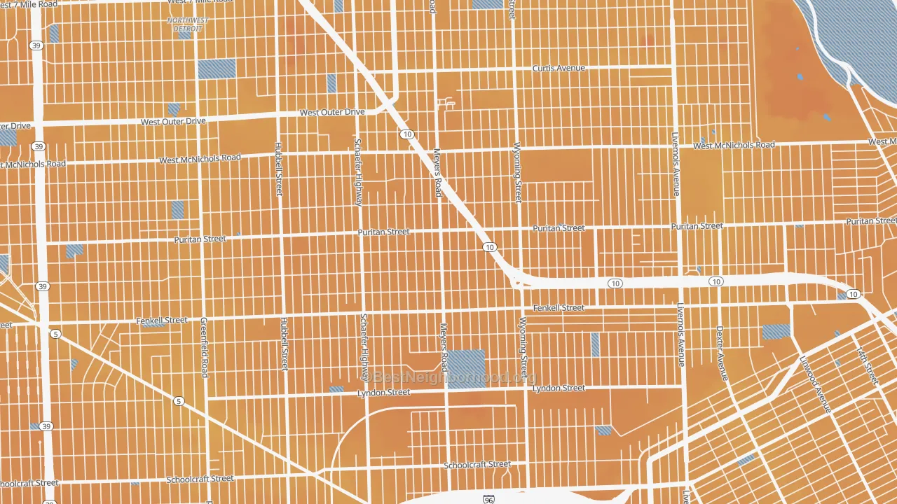 Transit Grade map of Harmony Village, Detroit, MI