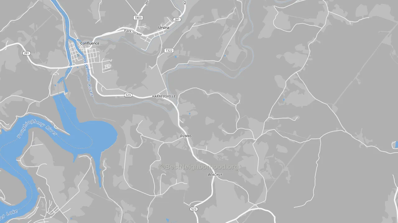 Transit Grade map of Harnedsville, PA