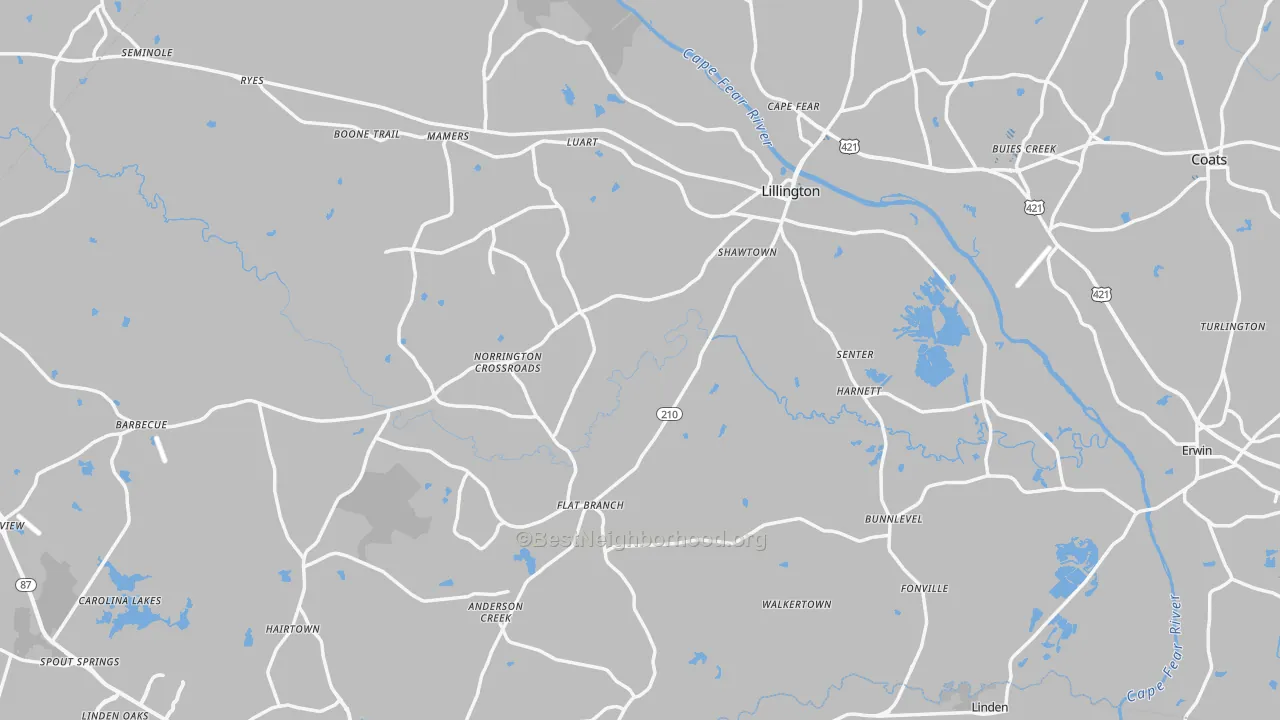 Transit Grade map of Harnett County, NC