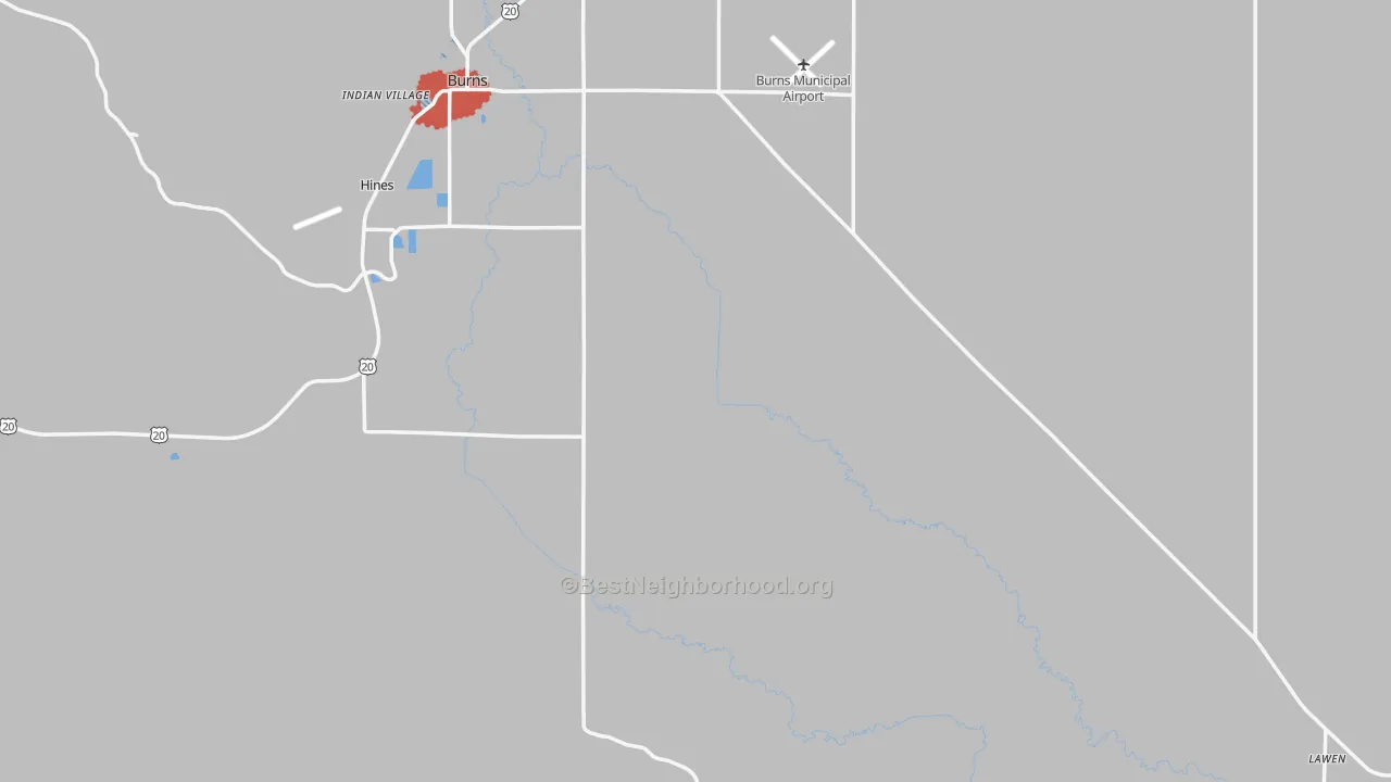 Transit Grade map of Harney County, OR