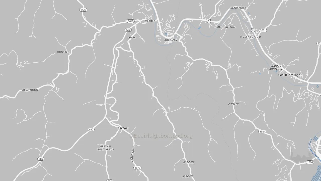 Transit Grade map of Harold, KY