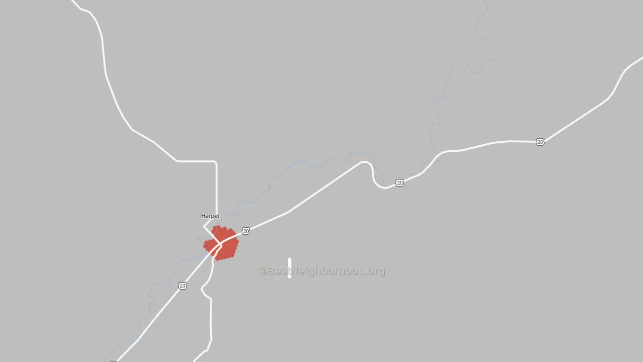 Transit Grade map of Harper, OR