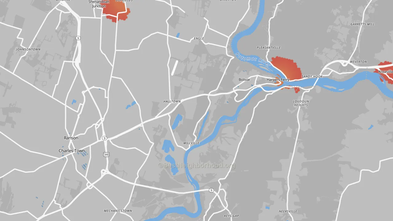 Transit Grade map of Harpers Ferry, WV