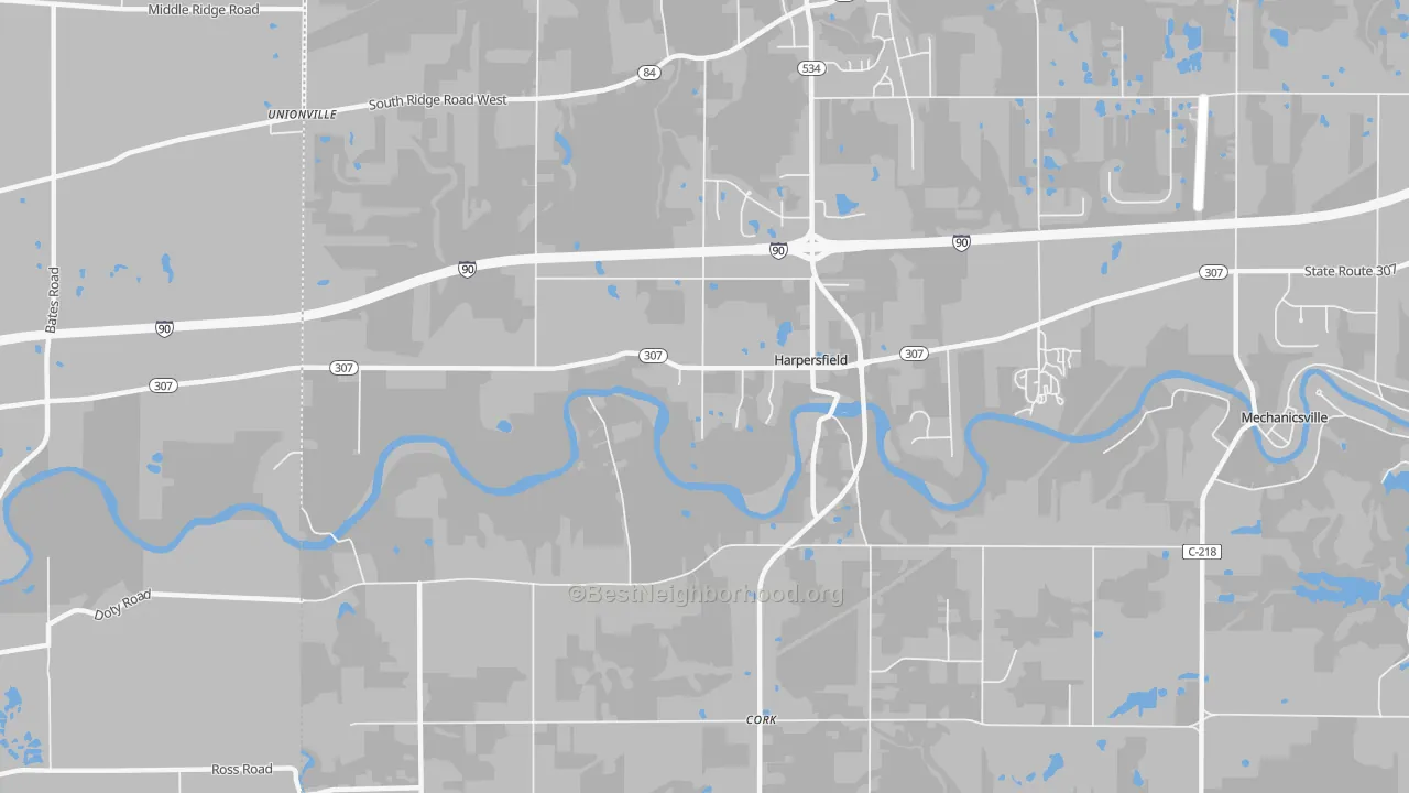 Transit Grade map of Harpersfield, OH