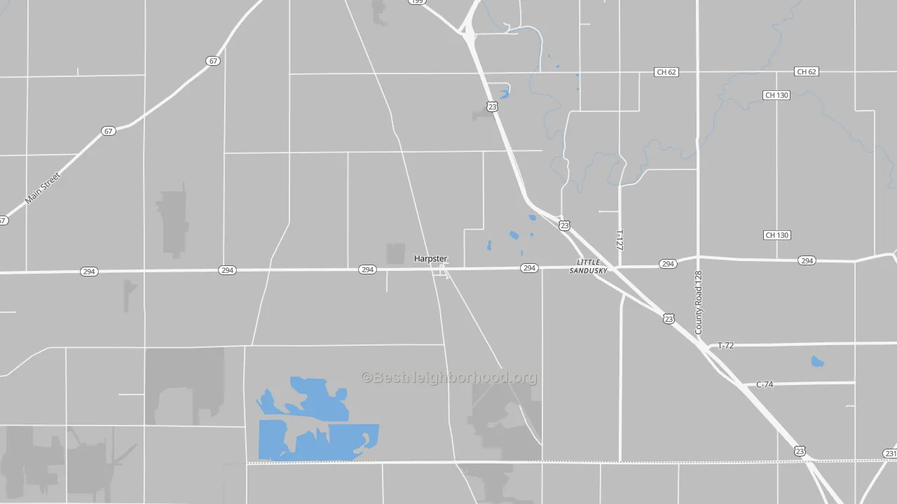 Transit Grade map of Harpster, OH