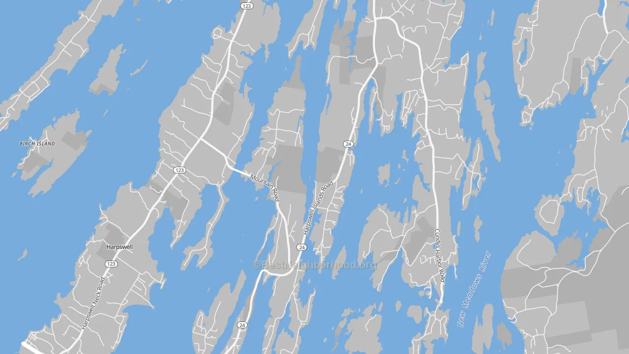 Transit Grade map of Harpswell, ME