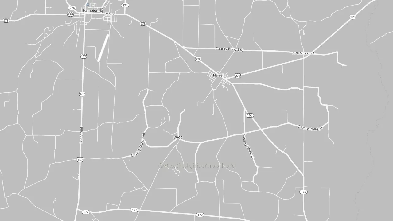 Transit Grade map of Harrell, AR