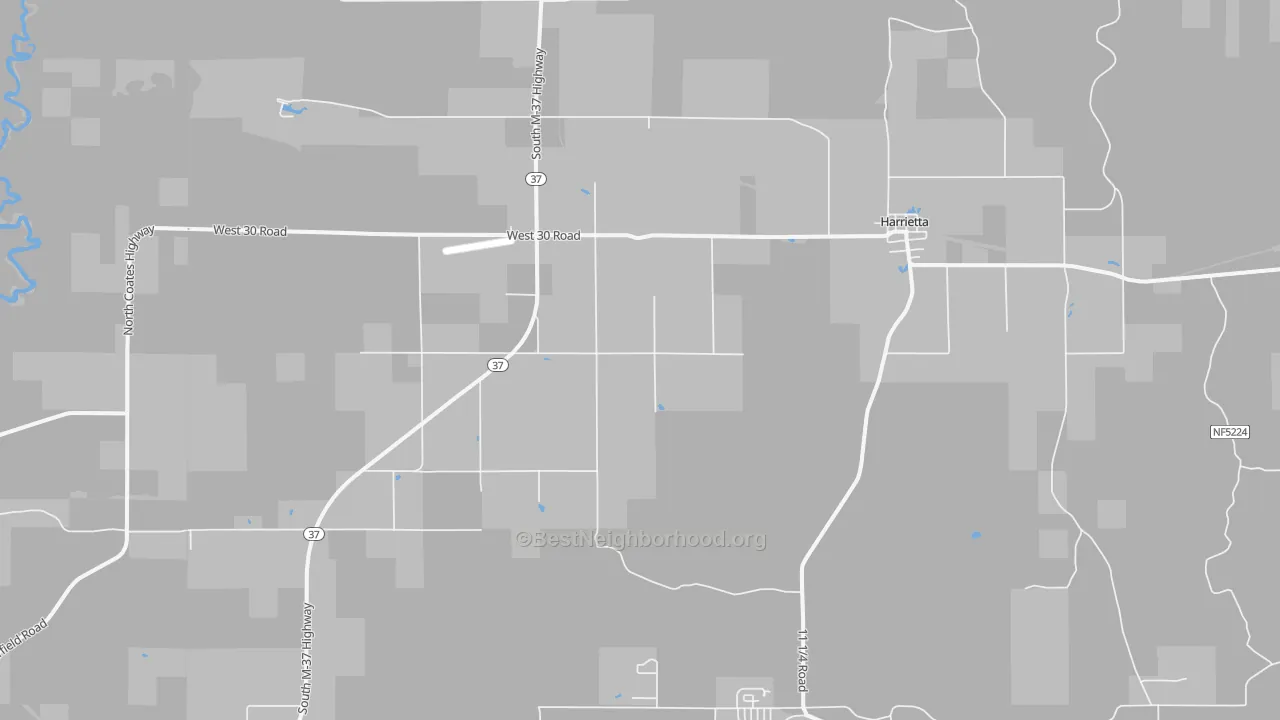 Transit Grade map of Harrietta, MI
