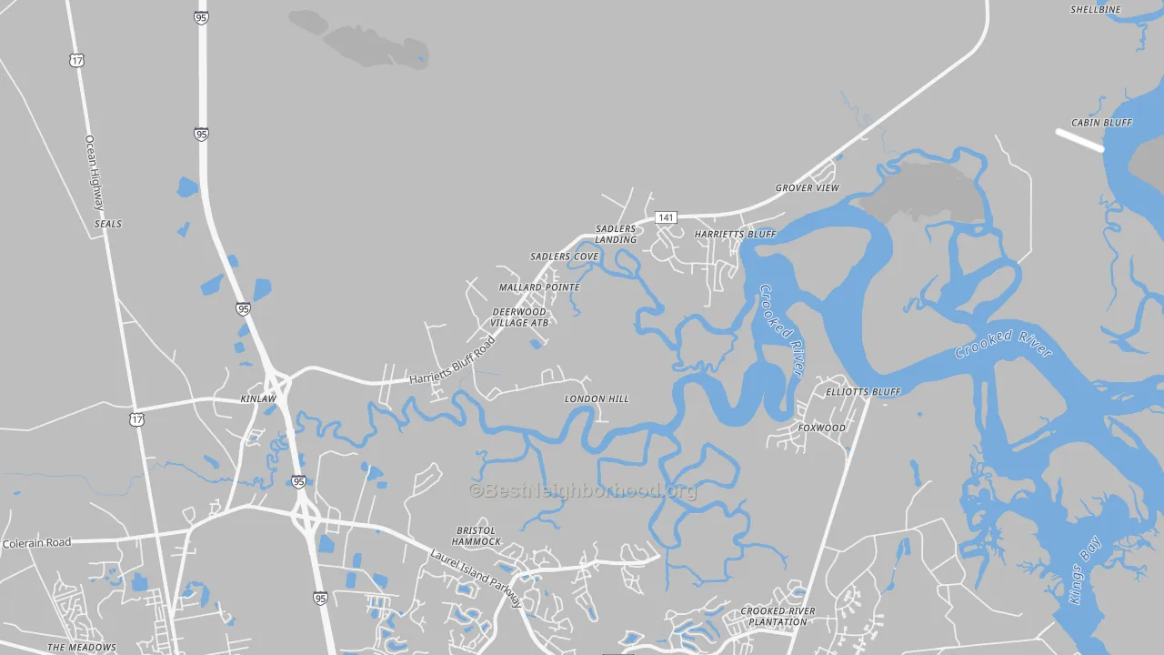 Transit Grade map of Harrietts Bluff, GA