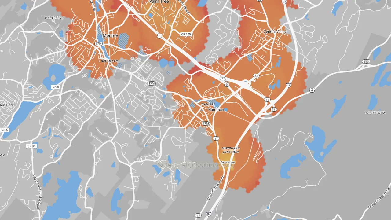 Transit Grade map of Harriman, NY