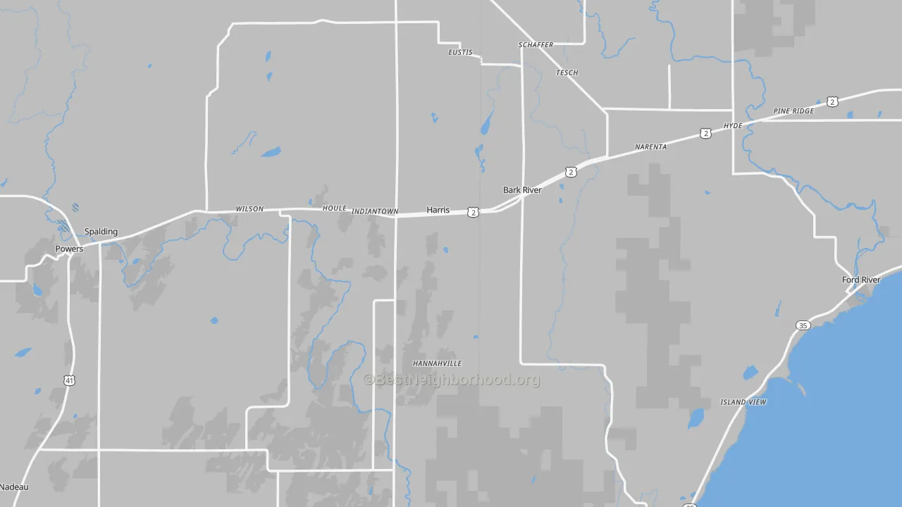 Transit Grade map of Harris, MI