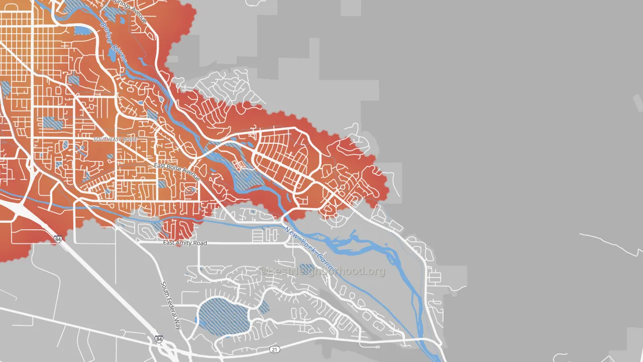 Transit Grade map of Harris Ranch, Boise, ID