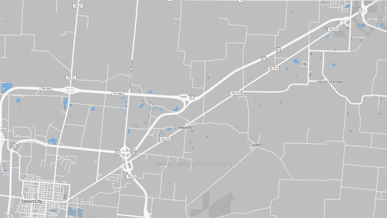 Transit Grade map of Harris, TN